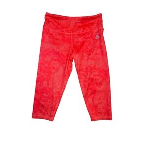 Reebok Capri Leggings Women Small Pink Orange Small‎ Front Pocket RBX Leggings